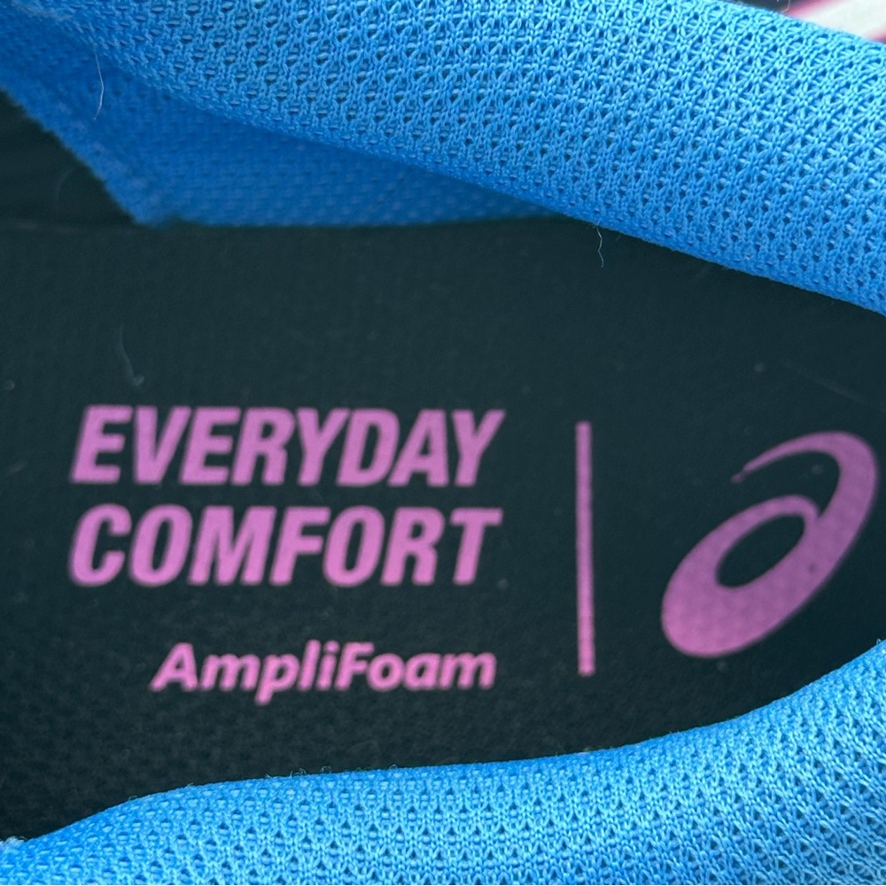 OASIS Everyday Comfort AmpliFoam Contend Blue Pink Stripe Sneakers Size … - Picture 9 of 12